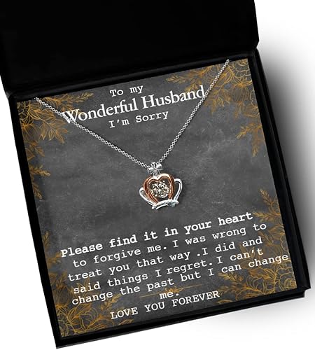 Miniatura 6 de Collar con texto en inglés "I am Sorry to Husband, Gift Sorry to Husband, Love Gift Please Forgive, Gift Wife to Husband, I am Sorry to Husband