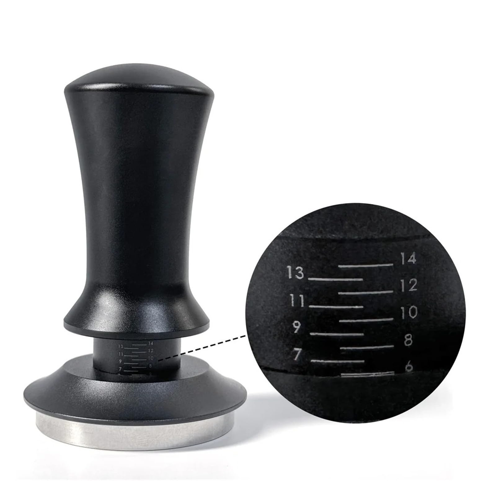 Tamper de café 58mm 54mm 51mm Base ondulada niveladora presión constante calibrado resorte cargado herramientas de Barista accesorios de Espresso(Rounded 58mm)