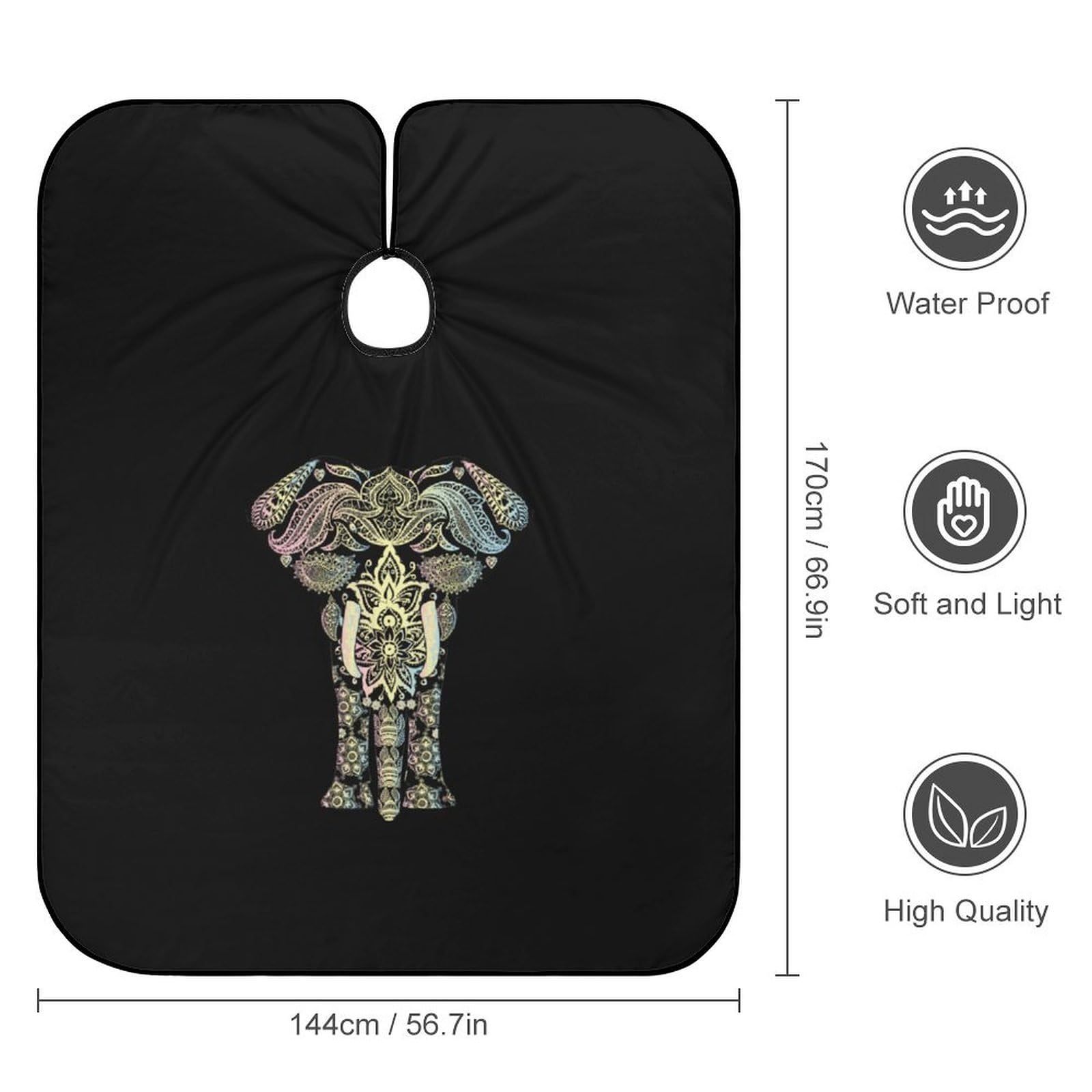 Pastel Floral Elephant Hair Cutting Cape for Men Women Waterproof Barber Cape Adjustable Salon Haircut Capes