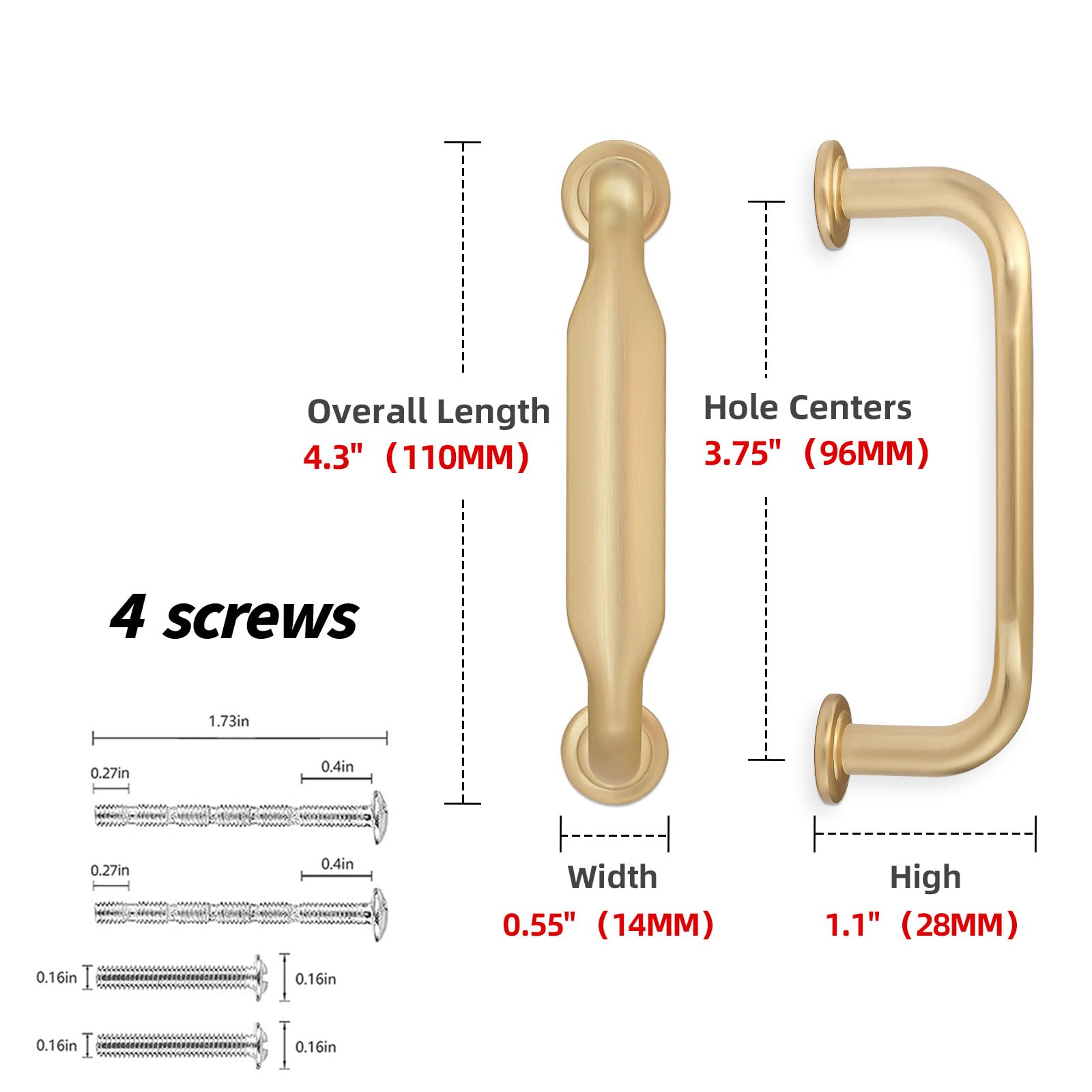 GY1818-CB96-10 - Paquete de 10 tiradores de gabinete de 3-3/4 pulgadas (96 mm), color bronce champán, accesorios de cocina