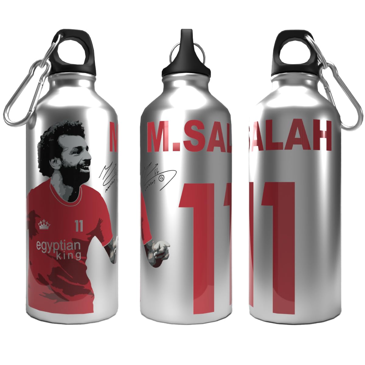 Partisan Multicolour Liverpool Bottle Salah 2-Lid Aluminium 600Ml Silver