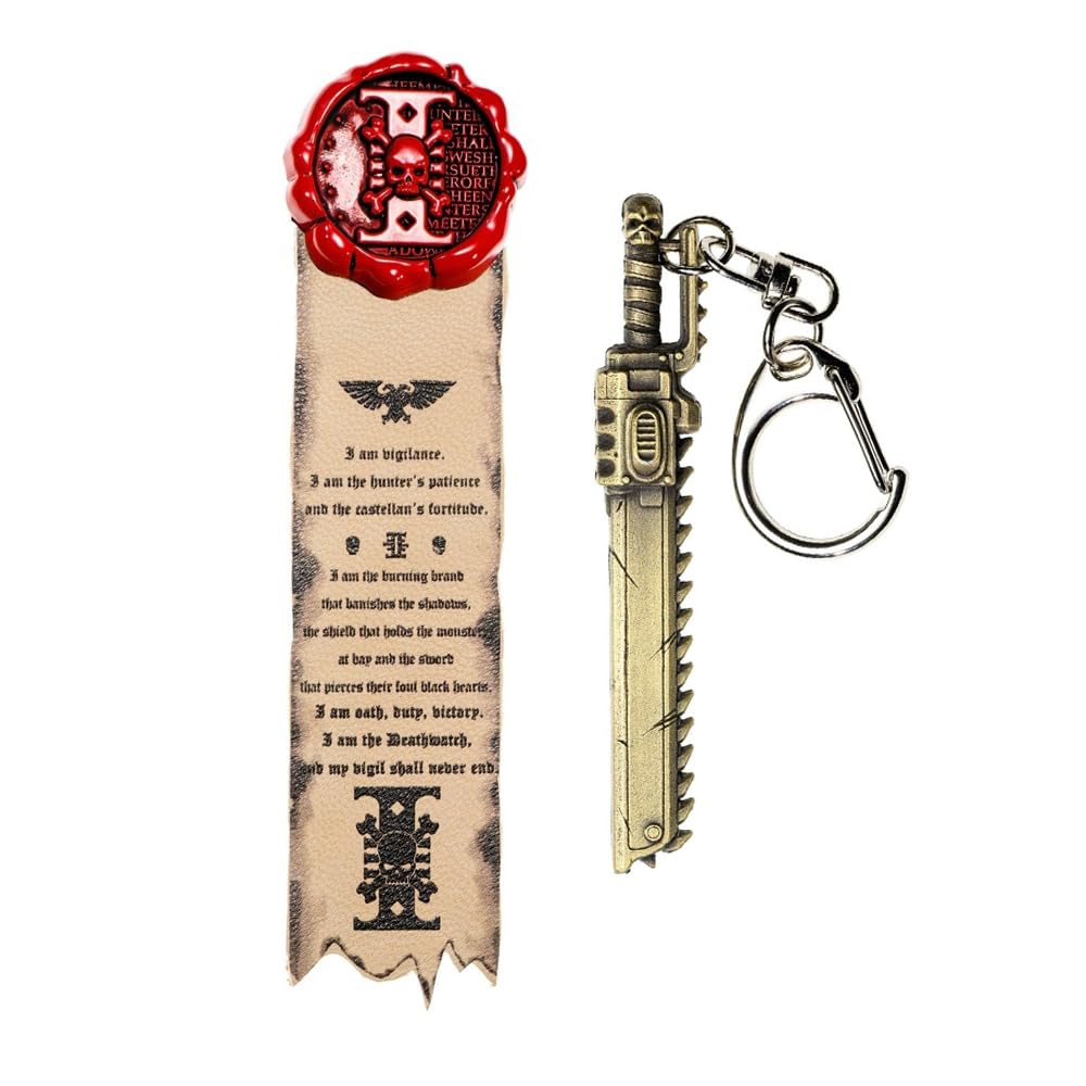 Purity Seal Salamanders Pin Badge/Sticker & Chainsword Keychain Keyring Set
