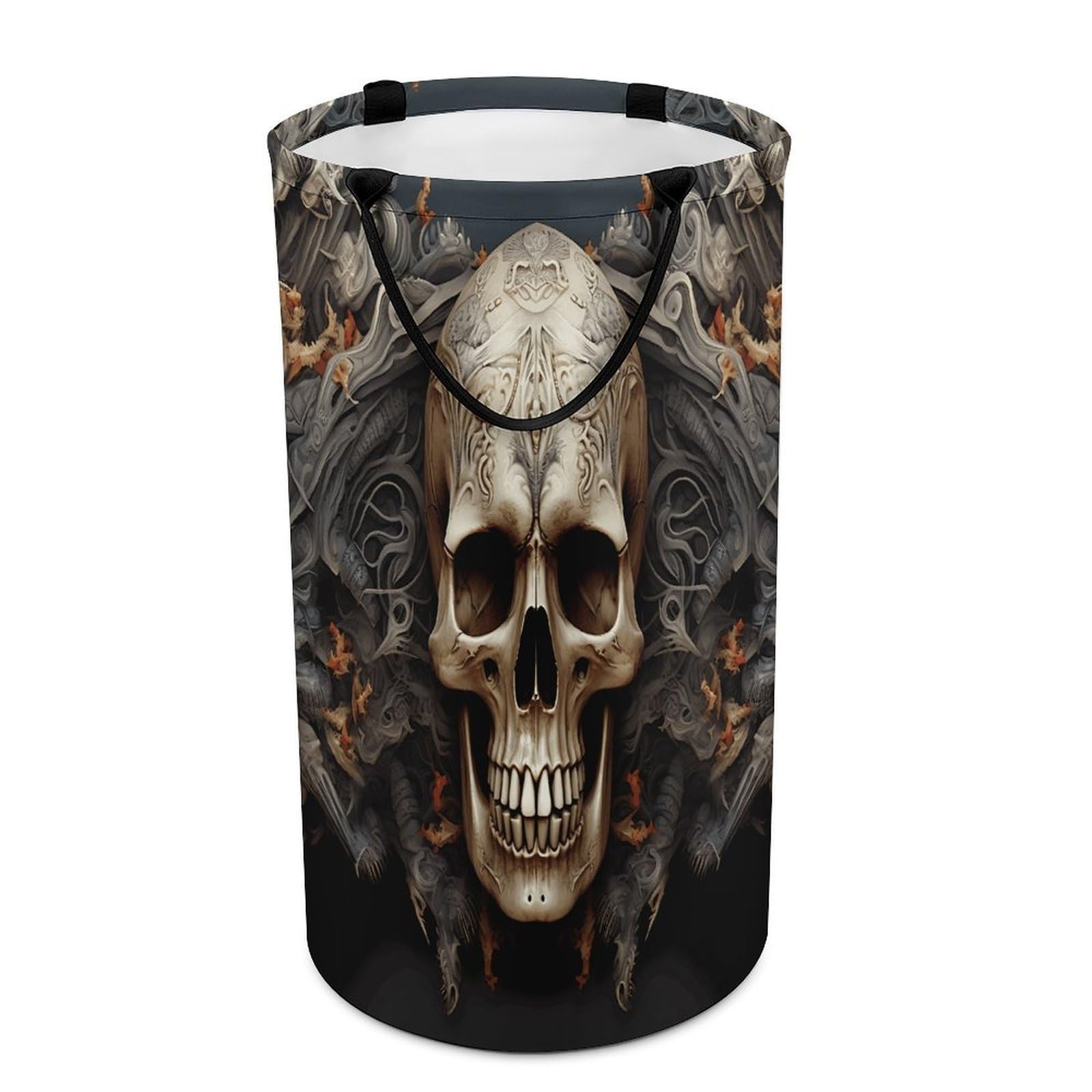 Skulls Laundry Basket Large Foldable Laundry Hamper with Handles Freestanding Collapsible Clothes Basket Waterproof Portable Dirty Clothes Hamper for Bathroom 86L