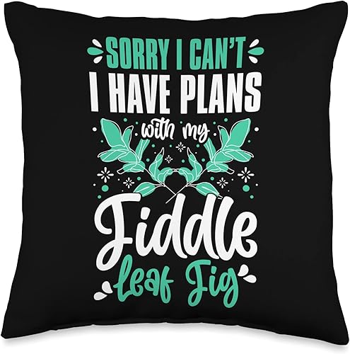 Fiddle Leaf Fig Ficus Lyrata Care Tree Plant Soil Indoor Throw Pillow 16x16 Multicolor