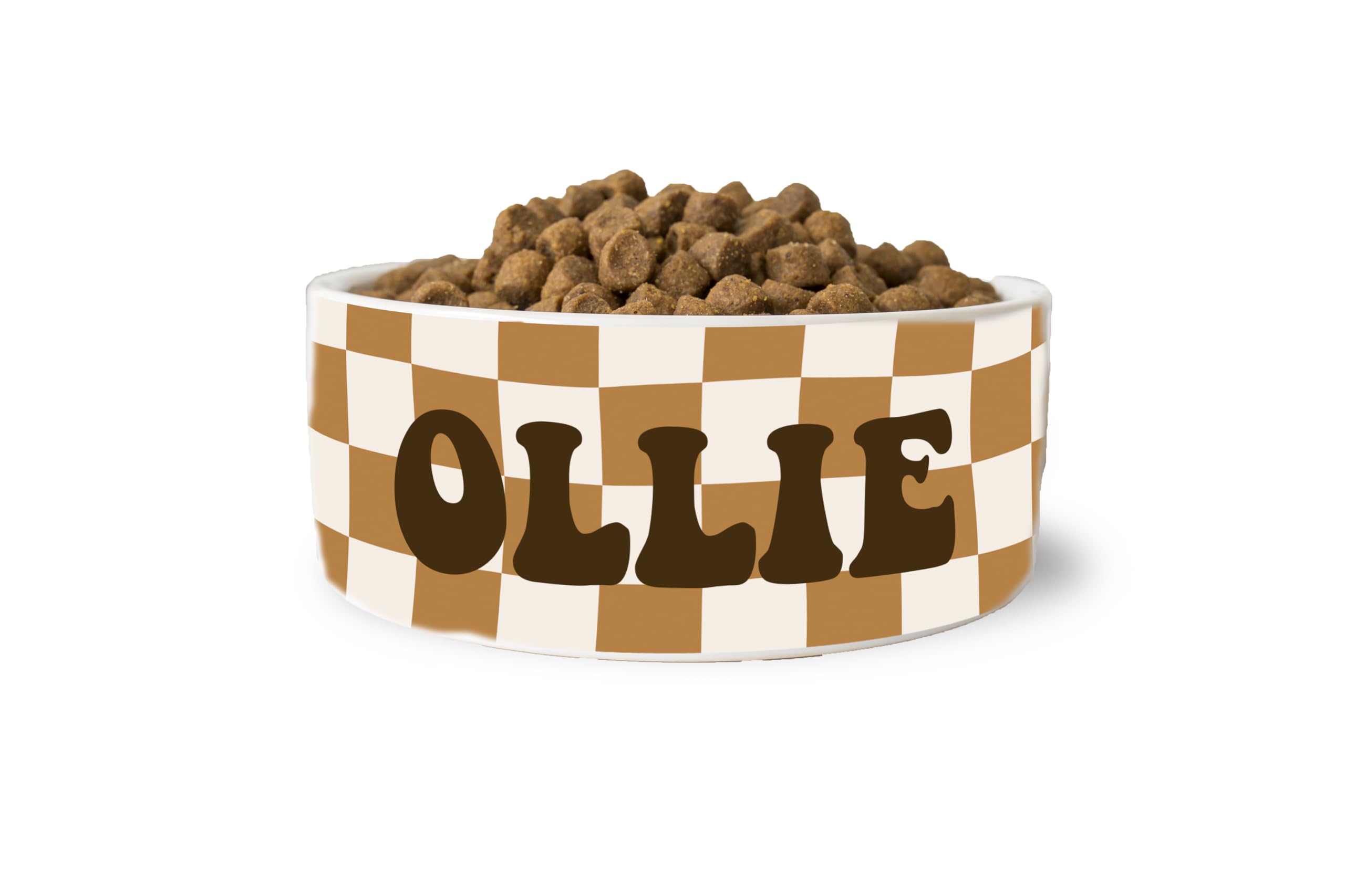 Amazon.com: Retro Checkered Custom Dog Food Bowl Ceramic Pet Food