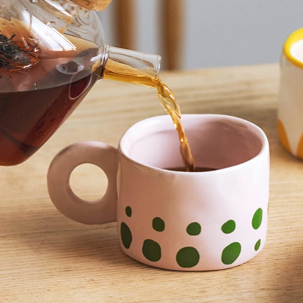 Tasses, cadeaux d'anniversaire, cadeaux de Noël, tasse à café en céramique, tasse à café décorative avec poignée, cadeau anti-rayures for anniversaire de Noël, 10,6 oz, 1 pièce, A (couleur : C)(B)