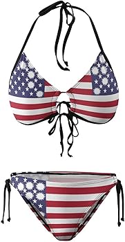 トップス if six was nine STRING BRA AMERICAN FLAG American