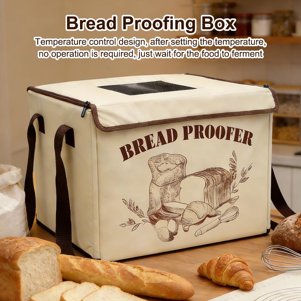 Caja de fermentación para pan, masa fermentadora, con calefacción para masa de pan, caja de fermentación plegable, temperatura ajustable y temporizador, caja de fermentación para hornear pan, yogur