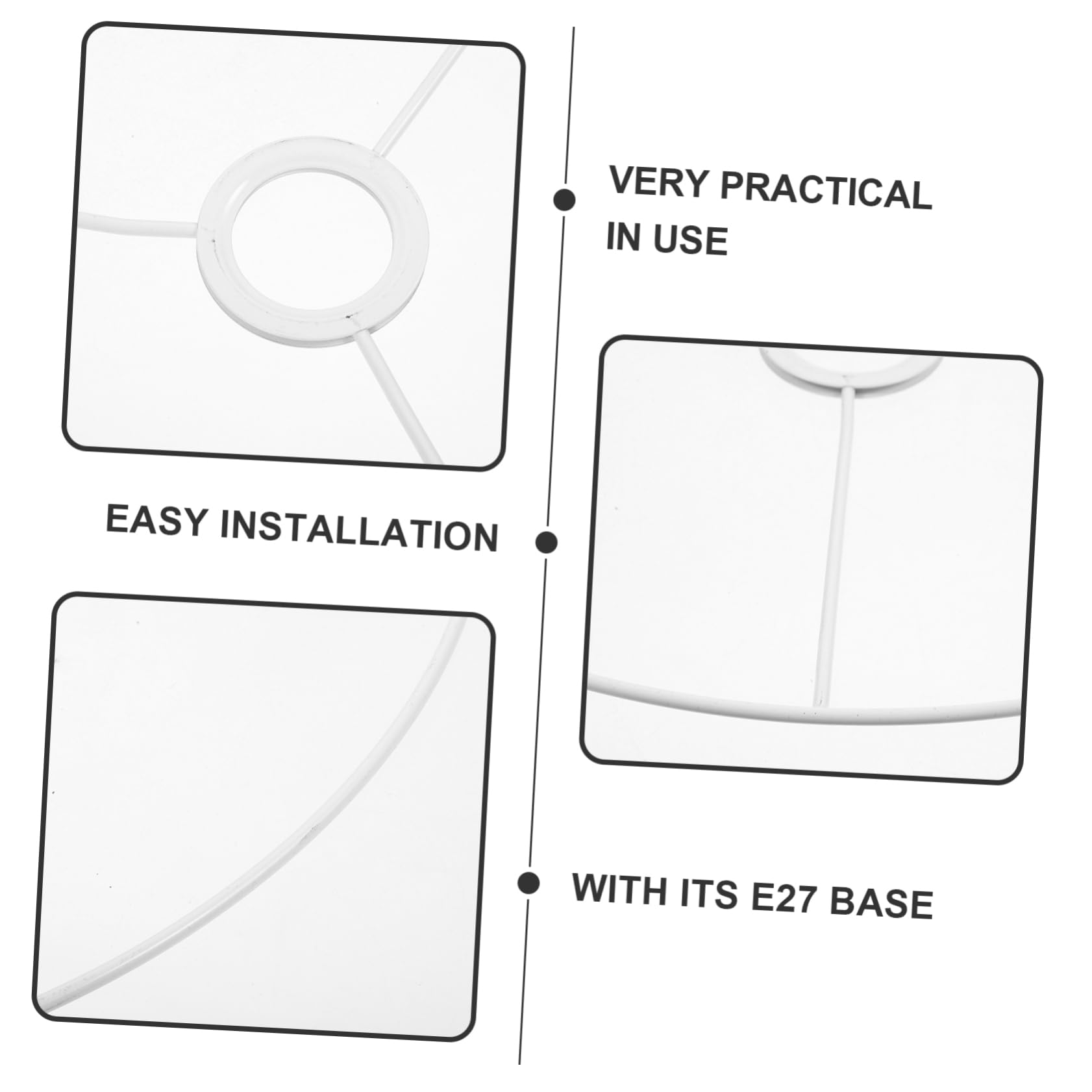 Balacoo Diy Lampshade Frame Metal Pendant Light Frame Round Chandelier Bracket E27 Socket Easy Install