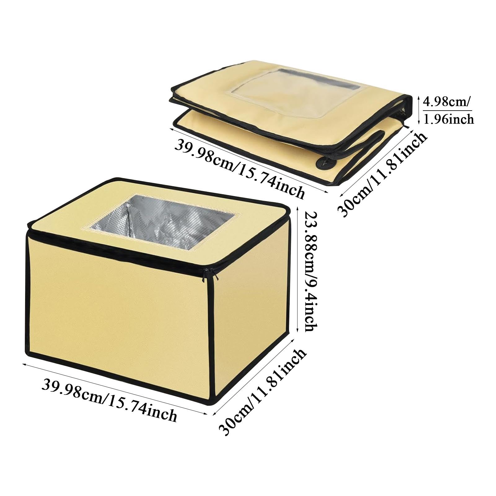 Brot-Gärschrank, Brot-Gärkasten Tragbare faltbare Brotwärmbox | Temperatursensor und Timer-Backzubehör, Fermentationsausrüstung mit Reißverschluss für die Herstellung von Brot--