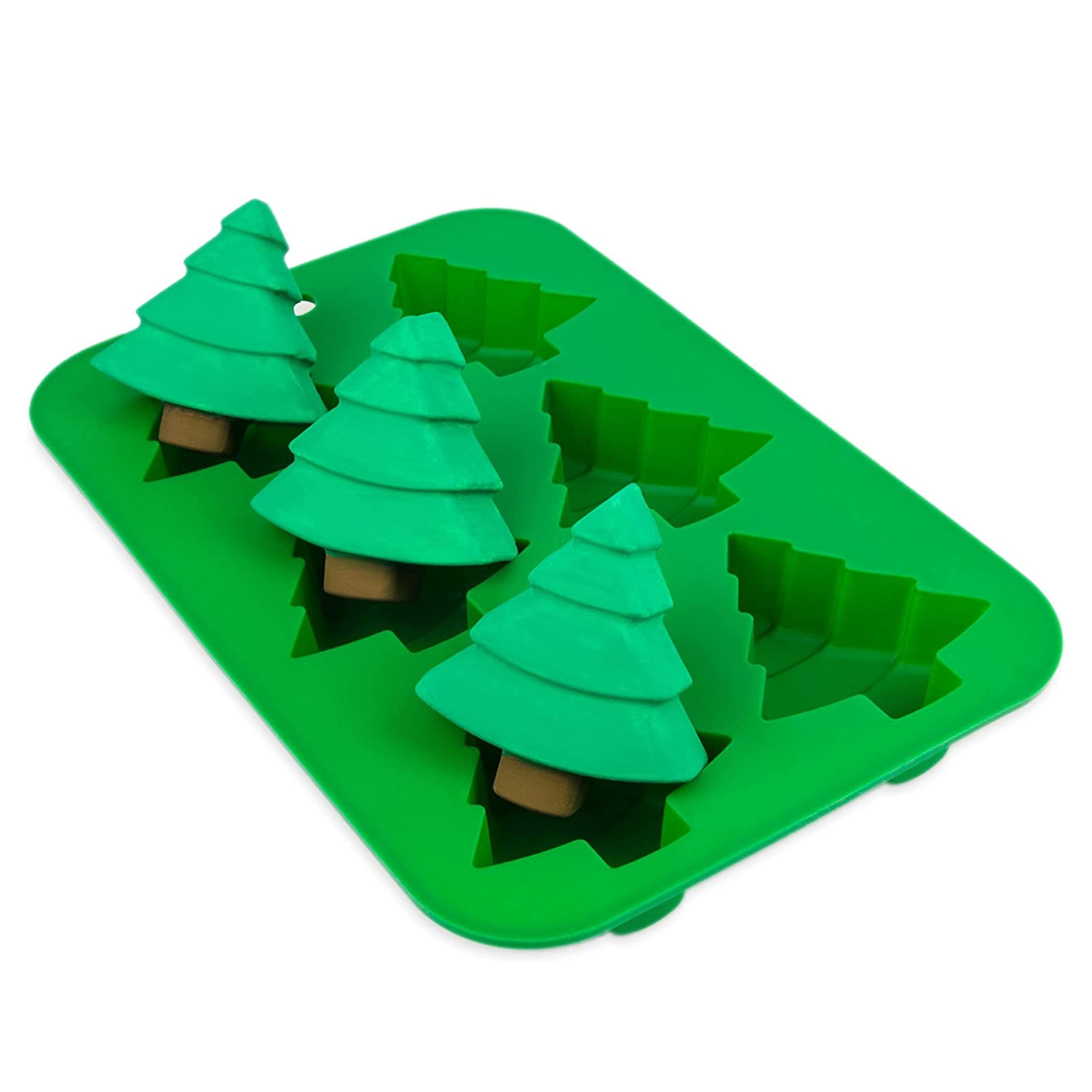 Moule en silicone pour muffins, brownie, cupcakes, gâteaux de Noël, Noël, Saint-Nicolas, gâteau, moule en silicone, moule à muffins, moule en cire, couleur : vert