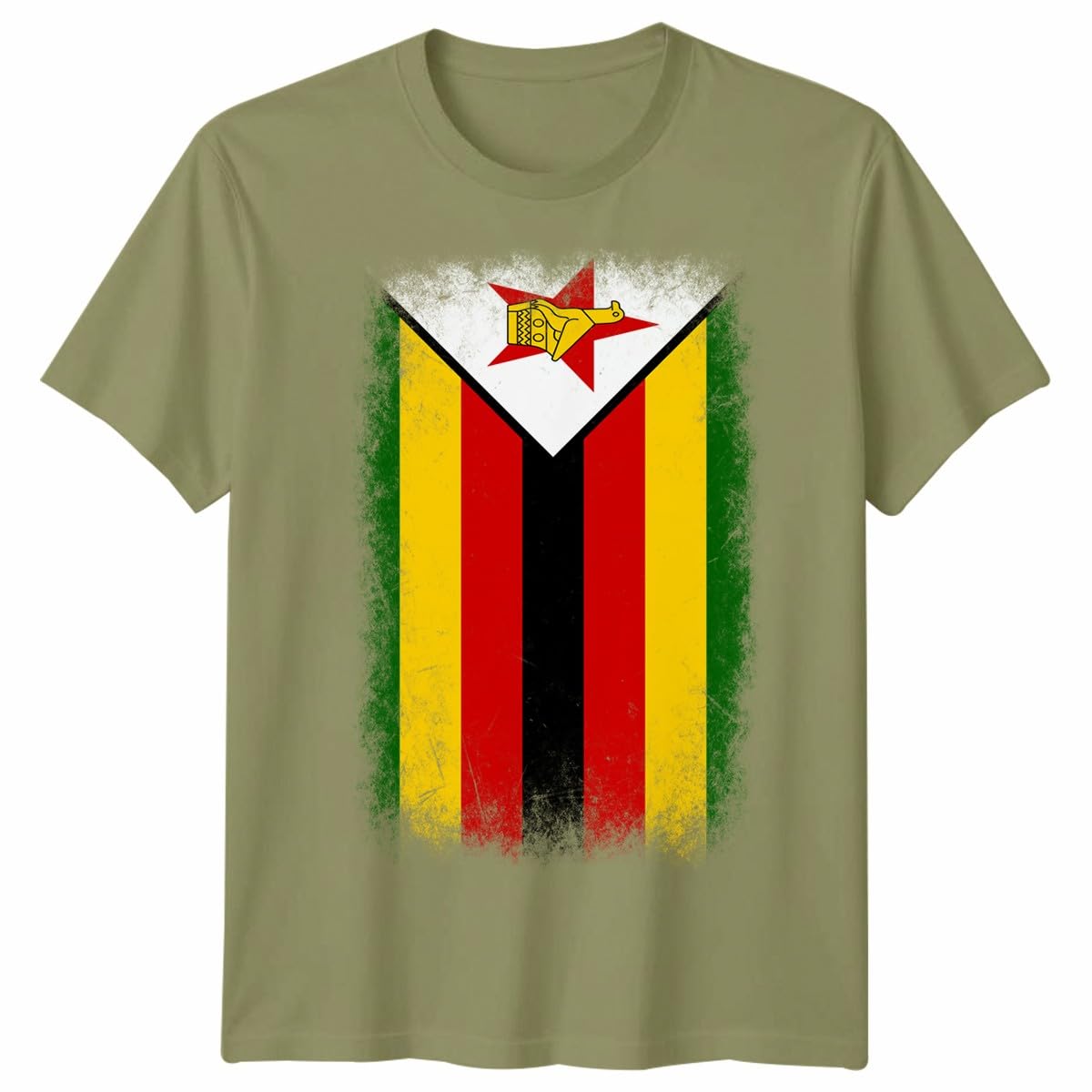 D&T Zimbabwe Faded Flag Unisex T Shirt Zimbabwean Football Jersey Gift Unisex XL Classic Olive — image 1