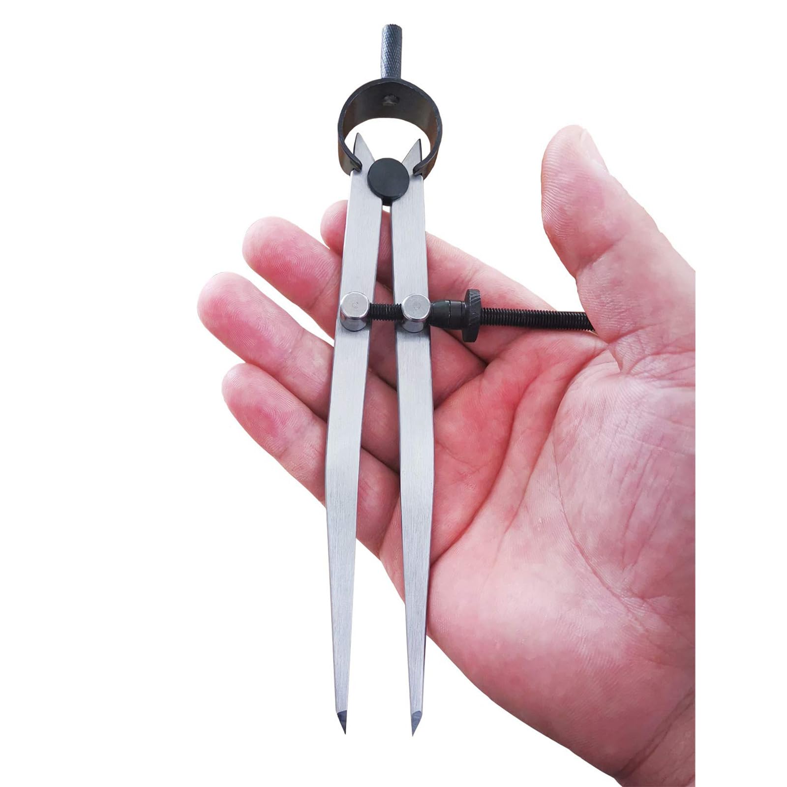 Generic 152 cm Adjustable Lockable Steel Divider Wing Leather Compass, Silver - Image 4