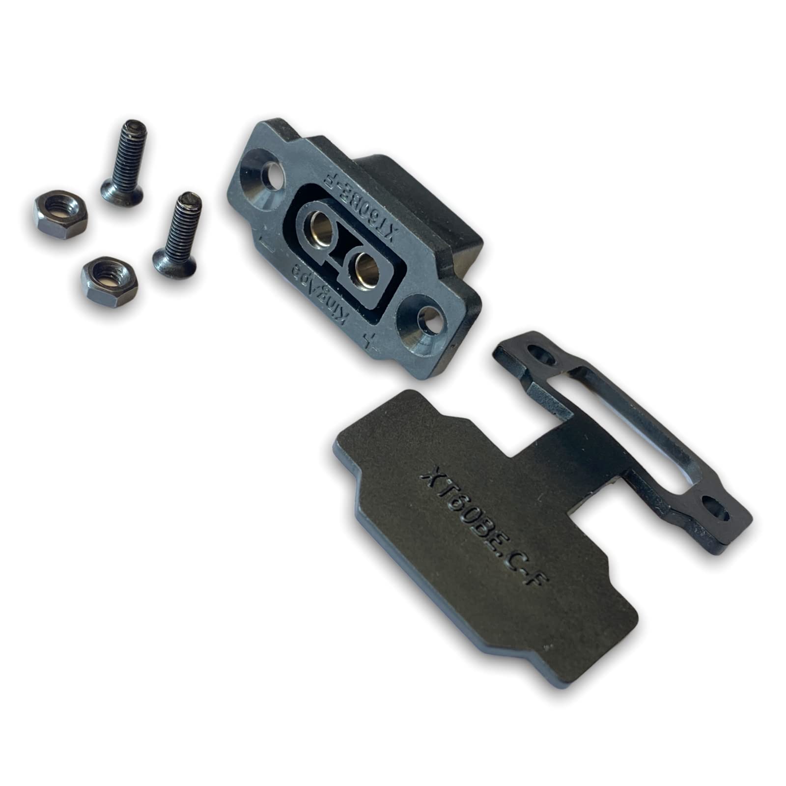 HUAZIZ Lot de 4 Connecteurs Encastrables XT60BE-F avec Capuchon en Caoutchouc + Vis étanches pour Batterie Lipo Compatible avec Toutes Les Fiches XT60