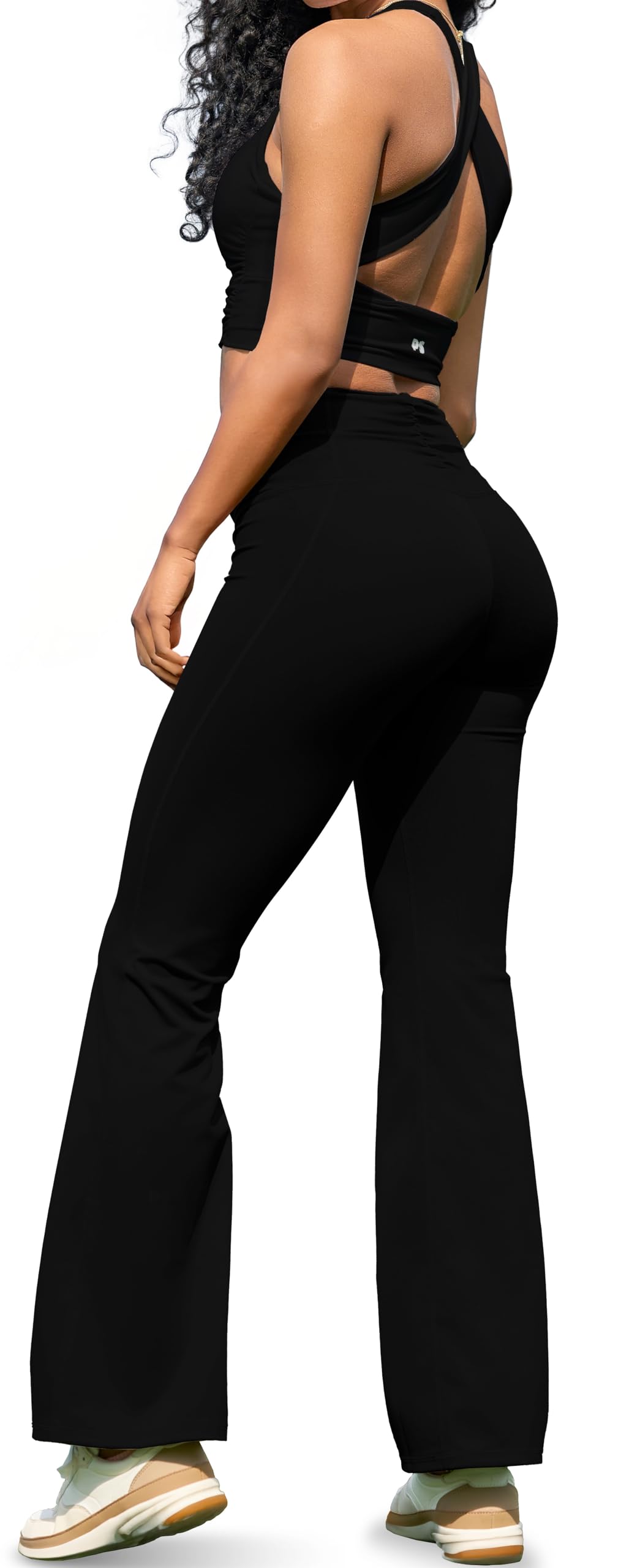 Two Piece Workout Sets for Women, 2 Piece Matching Flared Leggings & Sports Bra Set for Women's Gym Set Running Yoga Outfits