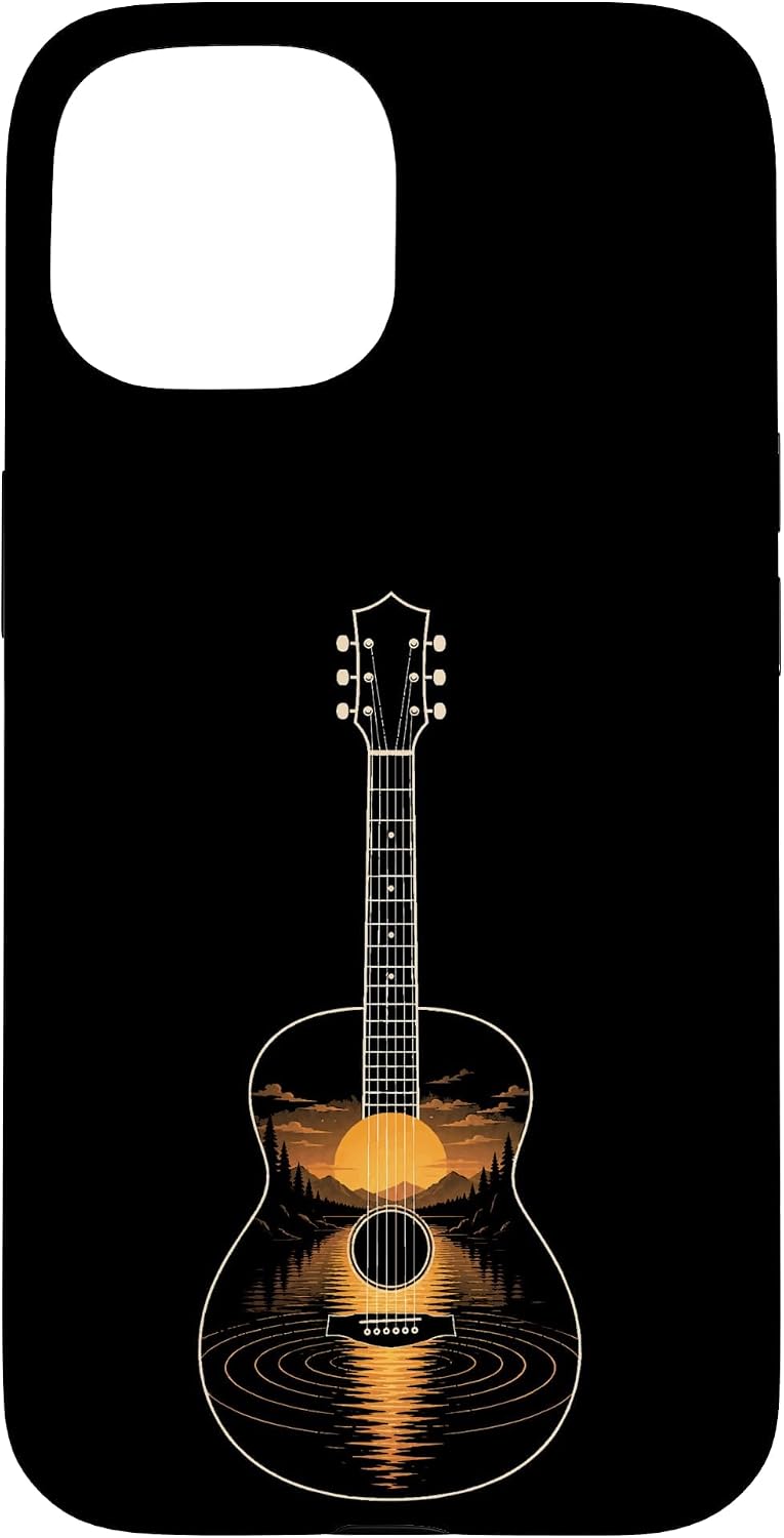 Guitar Sound Wave Mountain Sunset Music Guitarist Gift Case for iPhone 14 image 5