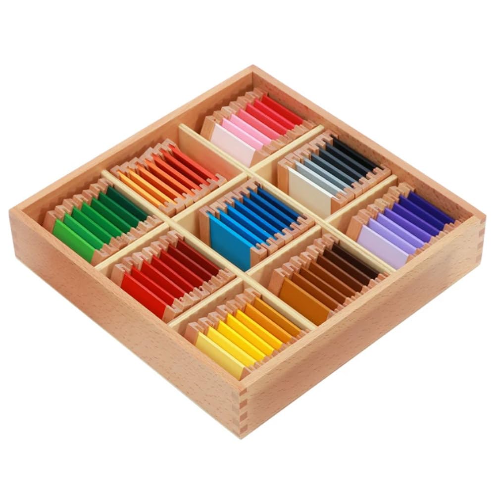 ttnmrc Montessori Color Tablets Box, Wooden Color Sorting Sensory Toy, Advanced Color Matching & Grading Educational Set