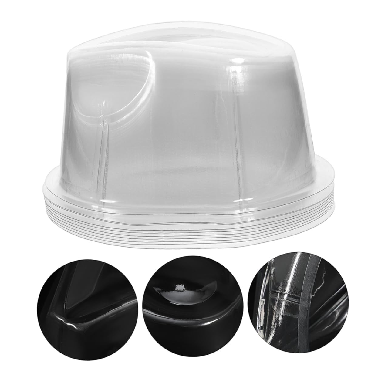 LABRIMP Soporte Para Sombrero Vaquero Rígido Pvc, Tamaño 57 Cm, Color Transparente, Resistente y Ligero, Expositor Para Sombreros De Casa y Viaje, Pack De 10 Unidades