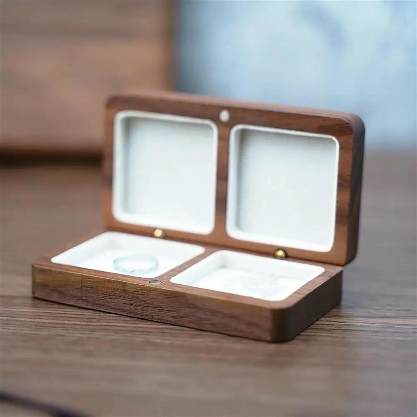 Organizador de Collares, joyero de Madera con Doble Compartimento para Guardar Pendientes, Anillos, Collares, expositores, Anillos, Estuches de Almacenamiento, Estuches para Pendientes.