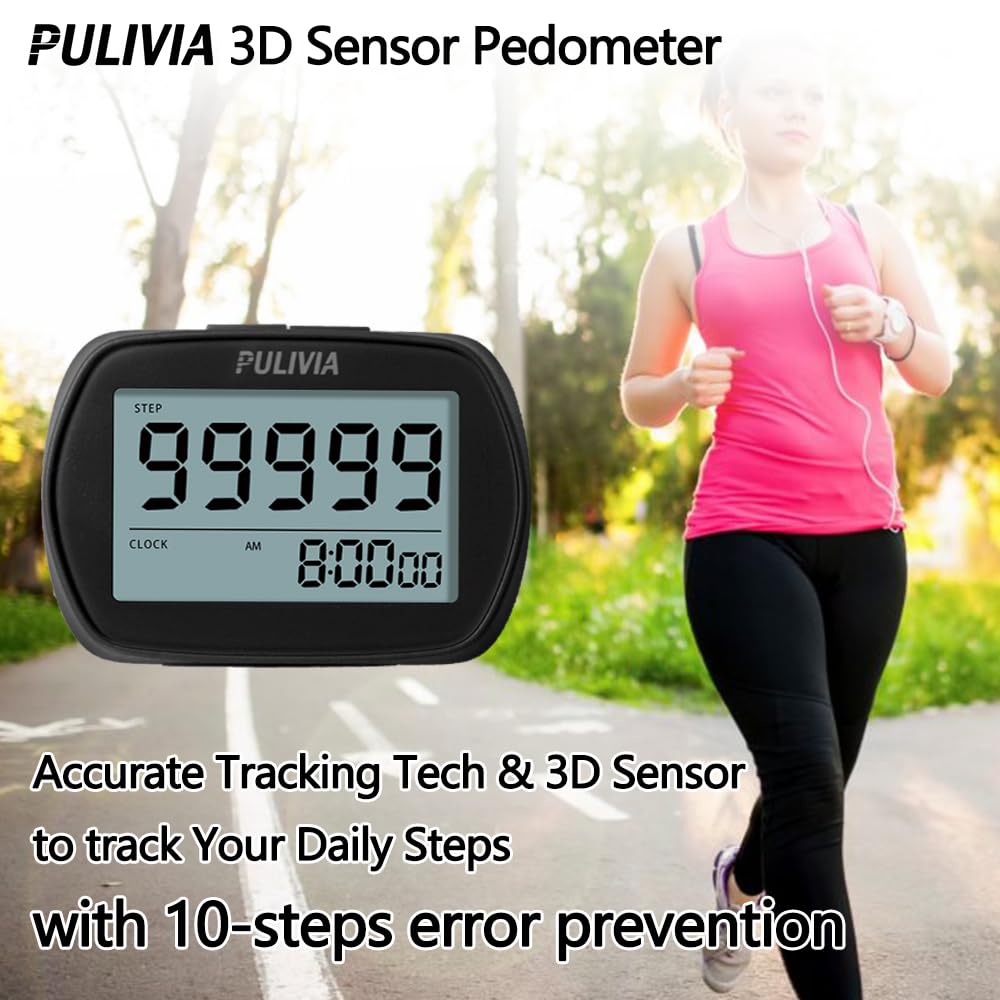 Snapklik.com : PULIVIA Walking Pedometer 3D Step Counter
