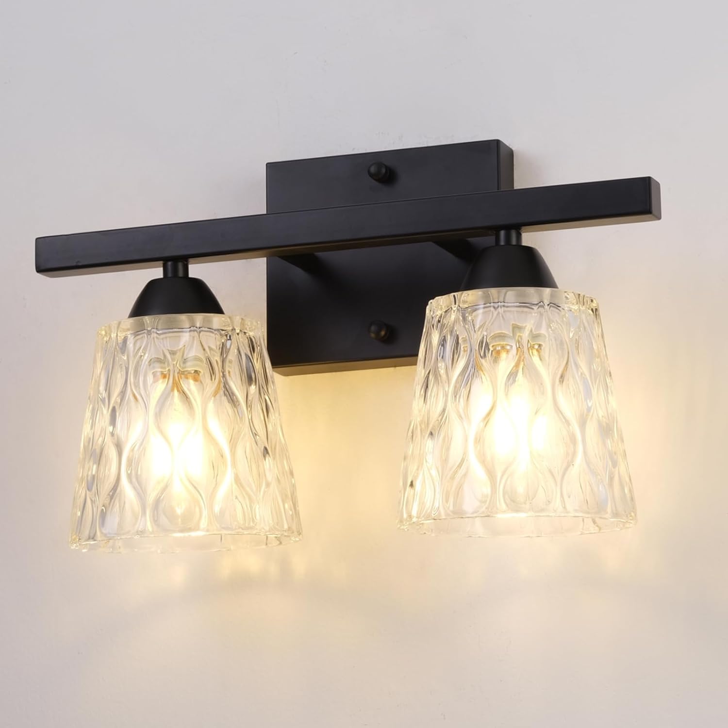 TAYACICY Black Bathroom Light Fixtures 2 Light Bathroom Vanity Light ...