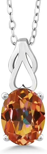 Miniatura 5 de Collar con colgante de piedras preciosas de ónix negro de plata de ley 925 para mujer 200 quilates ovalados con cadena de plata de 180in