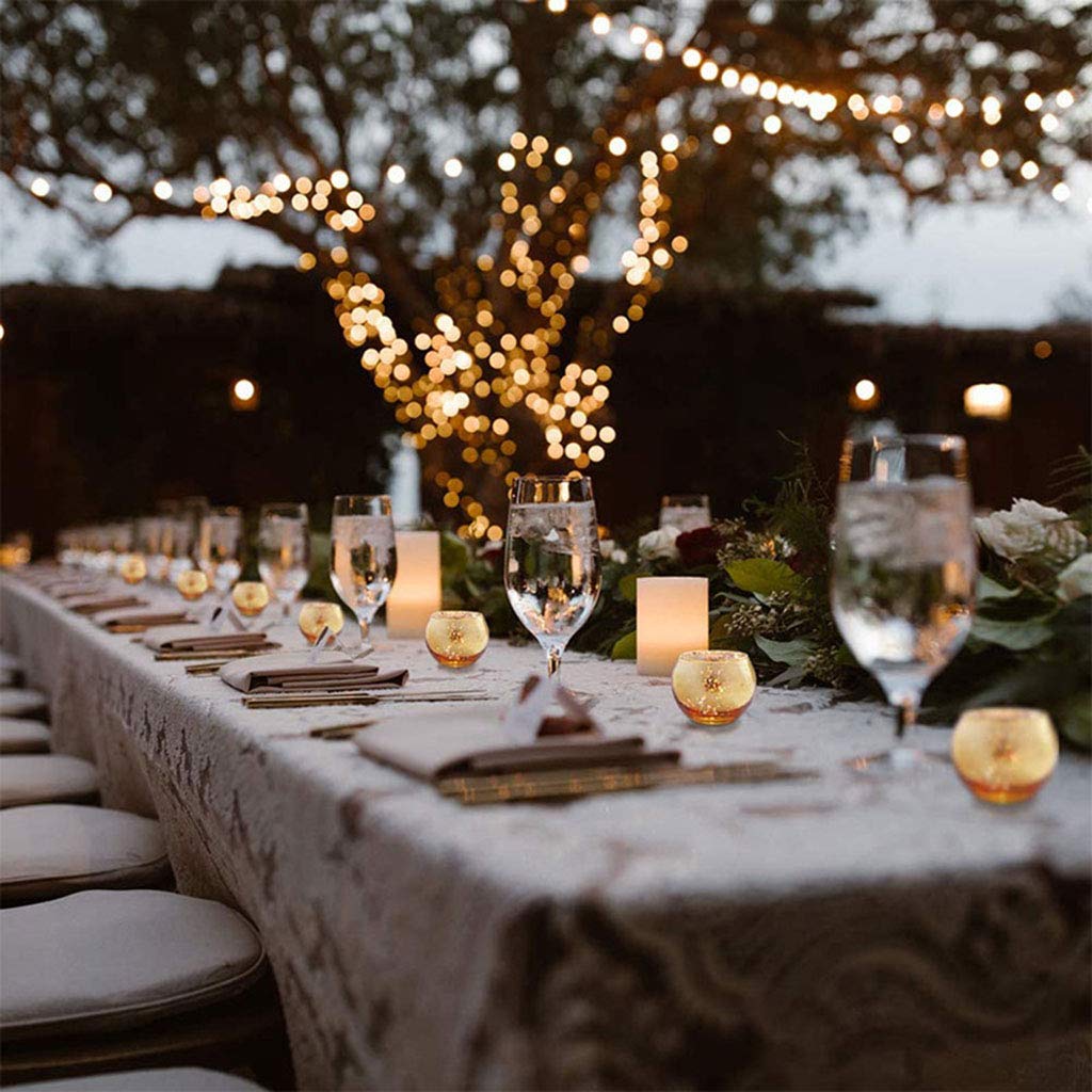 12 Pezzi Nordic Galvanizzato Portacandele in Vetro Candelabro Portacandele Tazza Romantica Decorazione Matrimonio