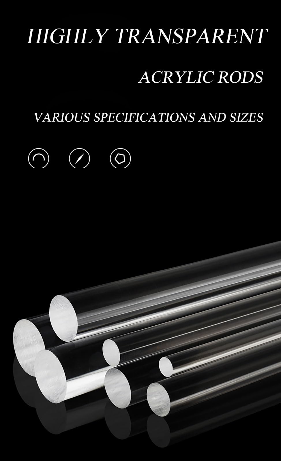 Barre Acriliche Tonde Trasparenti 2 Pezzi - Diametro 16mm, Lunghezza 500mm Per Fai Da Te, Artigianato E Decorazioni - Foto 7