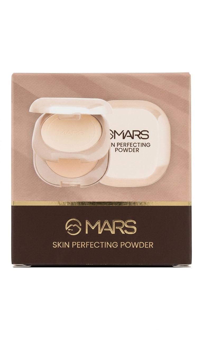 Skin Perfecting Compact Powder - Long Lasting Matte Finish Face Powder | 16-Hour Oil Control & Matte Lip Crayon Set of 2 - 02 Cherry Red & 07 Coffee Brown | Highly Pigmented, Smudge-Proof & Long Stay Lipstick (Skin Perfect Powder)-picture-12