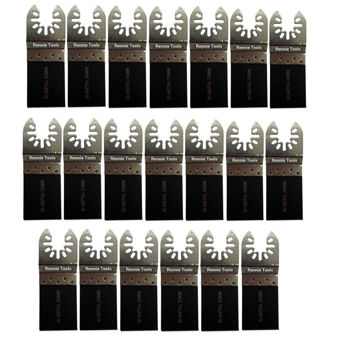 Pack Of 20 x 35mm Bi-Metal Multi Tool Blades For Wood & Metal Cutter Saw Set Compatible with Dremel Fein Multimaster Makita Etc Oscillating