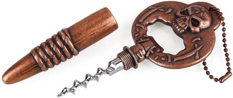 Creative Red Wine Corkscrew Creative Skull Beer Bottle Opener Cool for Halloween Bronze