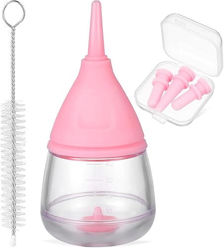 Mipcase Botellas para gatitos, mini botellas para cachorros con 4 biberones de plástico para mascotas con cepillo de limpieza para alimentar gatitos