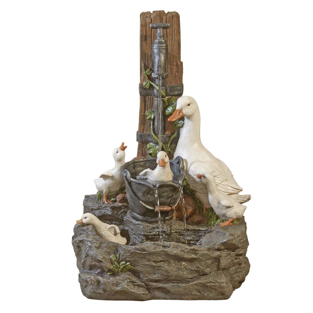 Serenity Water Features Multicolor Serenity Duck Water Feature Fountain For Outdoor Garden, Lawn, Patio & Decking (Height - 59Cm)