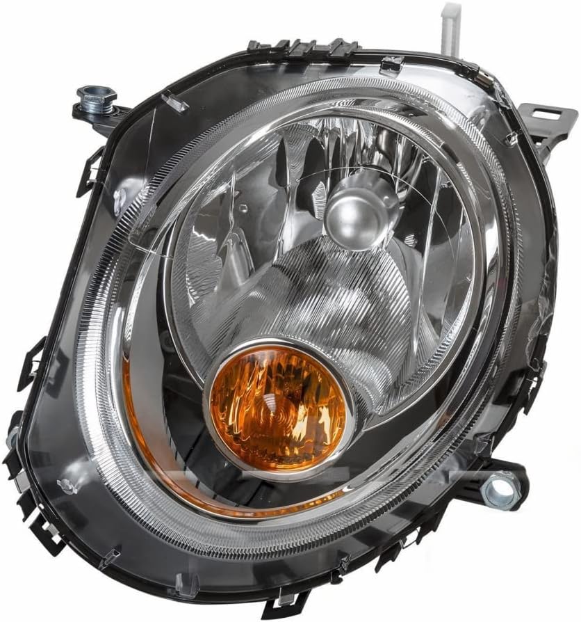 CarLights360 For Mini Cooper Headlight Assembly 2007-2013 Driver Side w/Amber Reflector w/Bulbs DOT Certified Replacement for MC2502105