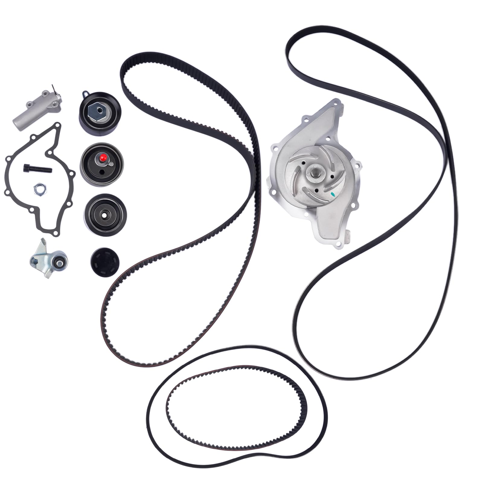 Kit de Correa de Distribución + Correa Trapezoidal Compatible con A4 A6 A8 Pa-ss at Su-perb I 2.5 TDI 059109119A 059130113J