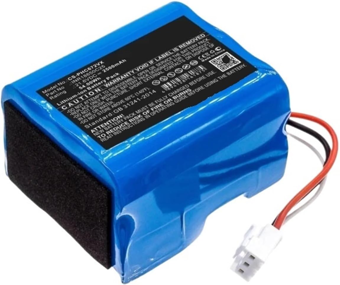 21.6V 2500mAh Li-ion Vacuum Battery, Compatible For Philips, FC6721 FC6722 FC6723 FC6721-01 FC6725 FC6726 SpeedPro 6727/01 FC6728 FC6729