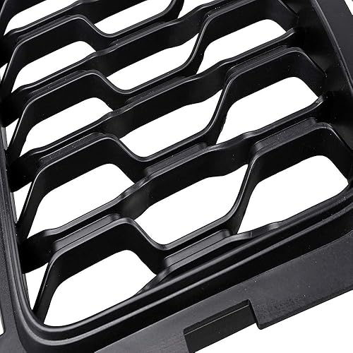Miniatura 4 de 7 piezas de rejilla frontal de nido de abeja negro para parrilla de coche compatible con Jeep Grand Cherokee 2017 2018 2019 2020 2021