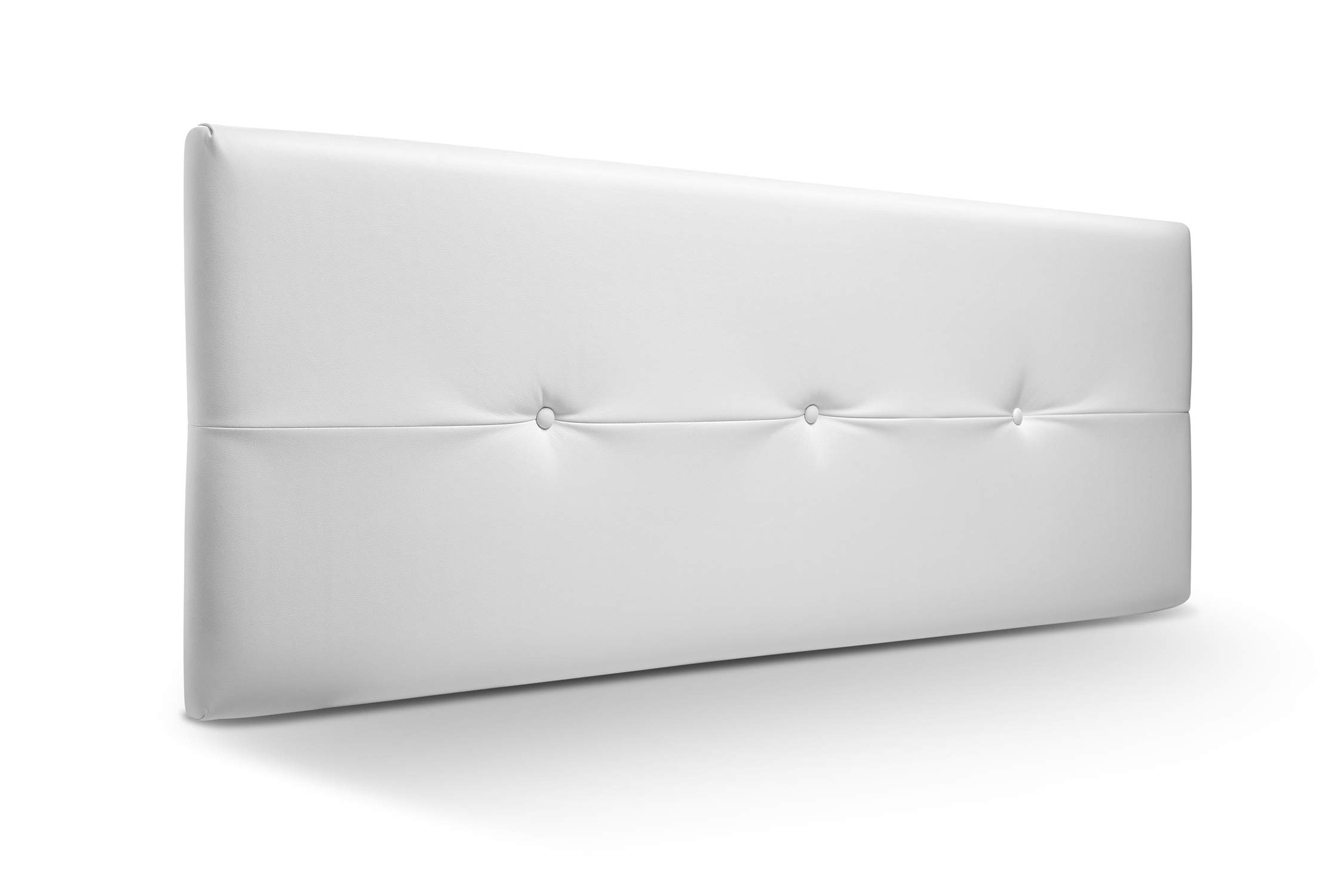 Cabecero de Madera Jazmin, tapizado Acolchado en Polipiel Color Blanco. Cabeceros Madera para Dormitorio | Cama Matrimonio | Cama Juvenil | Camas de 135 cm, 140 cm, 150 cm, 160 cm