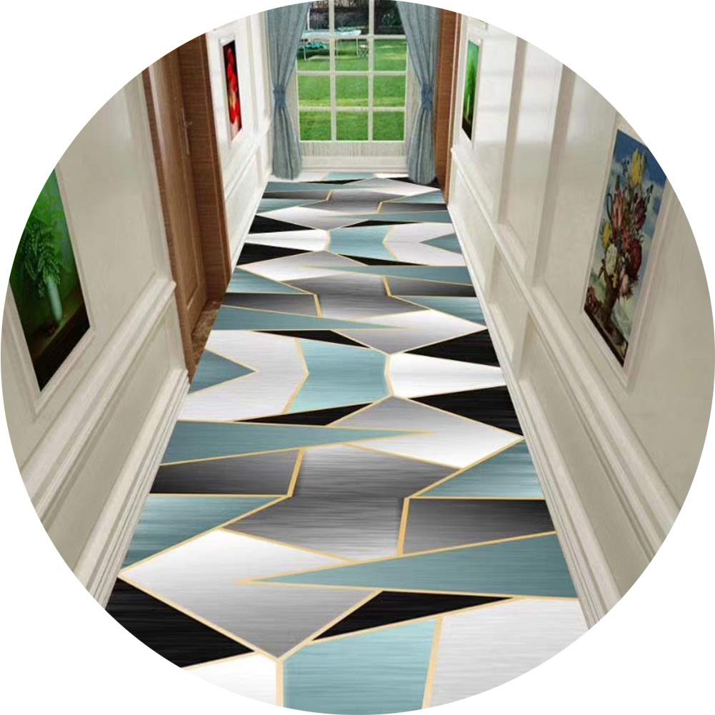 Tapis de passage d'allée long géométrique 3D pour grand couloir