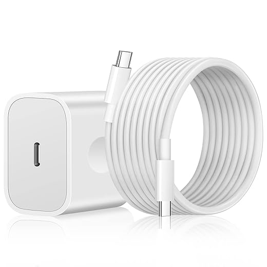 20W USB C Fast Charger for iPhone 15, iPad Pro 12.9, 2018-2022,iPad Pro 11 inch, iPad Air 5th/4th, 2022 iPad 10th Generation, iPad Mini 6, Pixel 5/2X /3XL,with 6.6foot USB C to C Charging Cable
