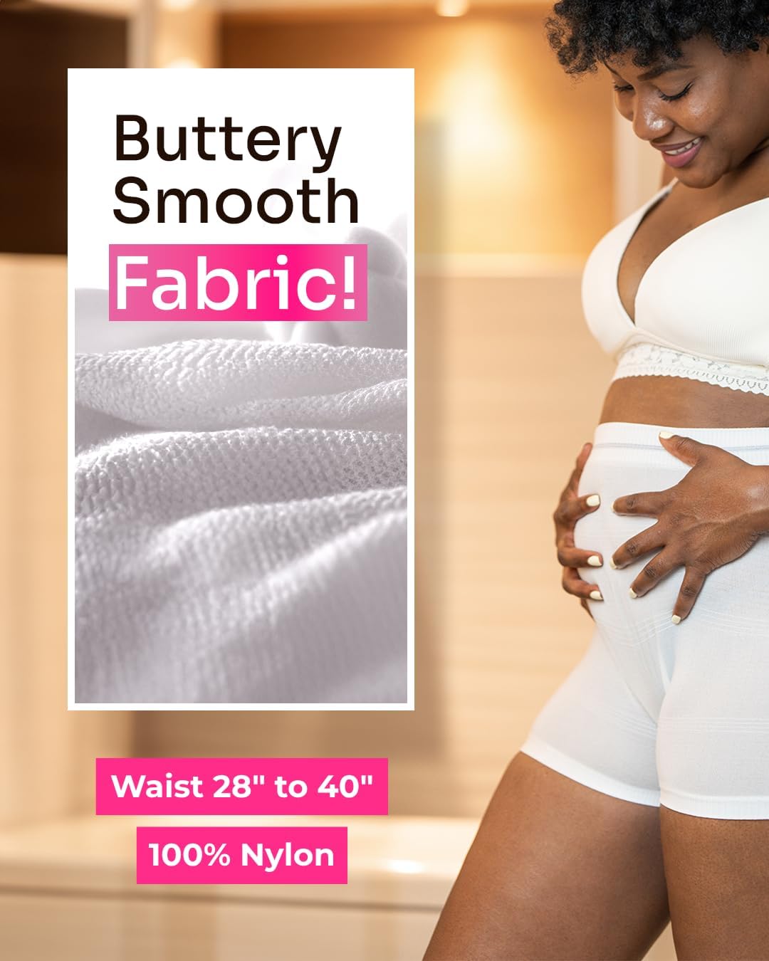 Mommy First® High-Waisted Postpartum Underwear | Soft, Breathable, Stretchable Hospital Panties for C-Section & Vaginal Delivery Recovery | Disposable & Washable | Waist 28" to 40" | Pack of 4 White