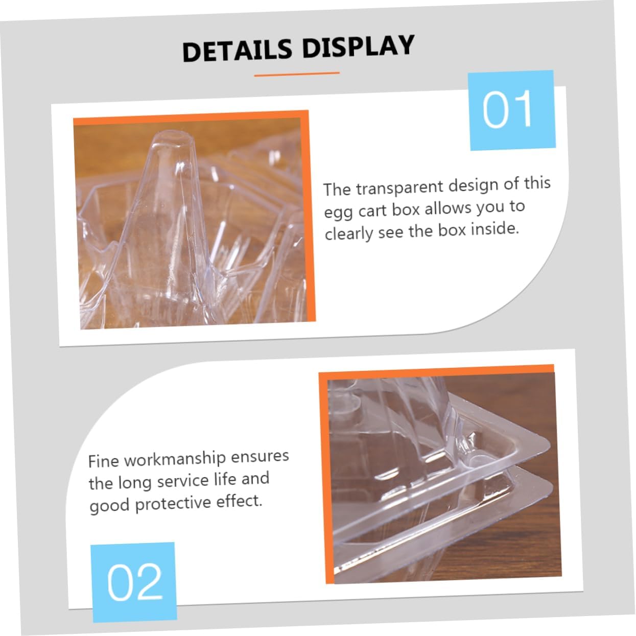 15-Pack PET Egg Holder Trays Portable Egg Storage Plates for Kitchen for Refrigerator