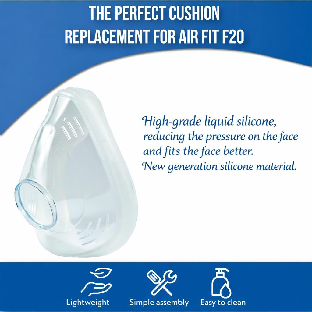 Replacement Cushion for Airfit F20 Mask (Small) - 2 Packs Compatible with Original F20 Frame - Ultra-Soft & Durable Replacement