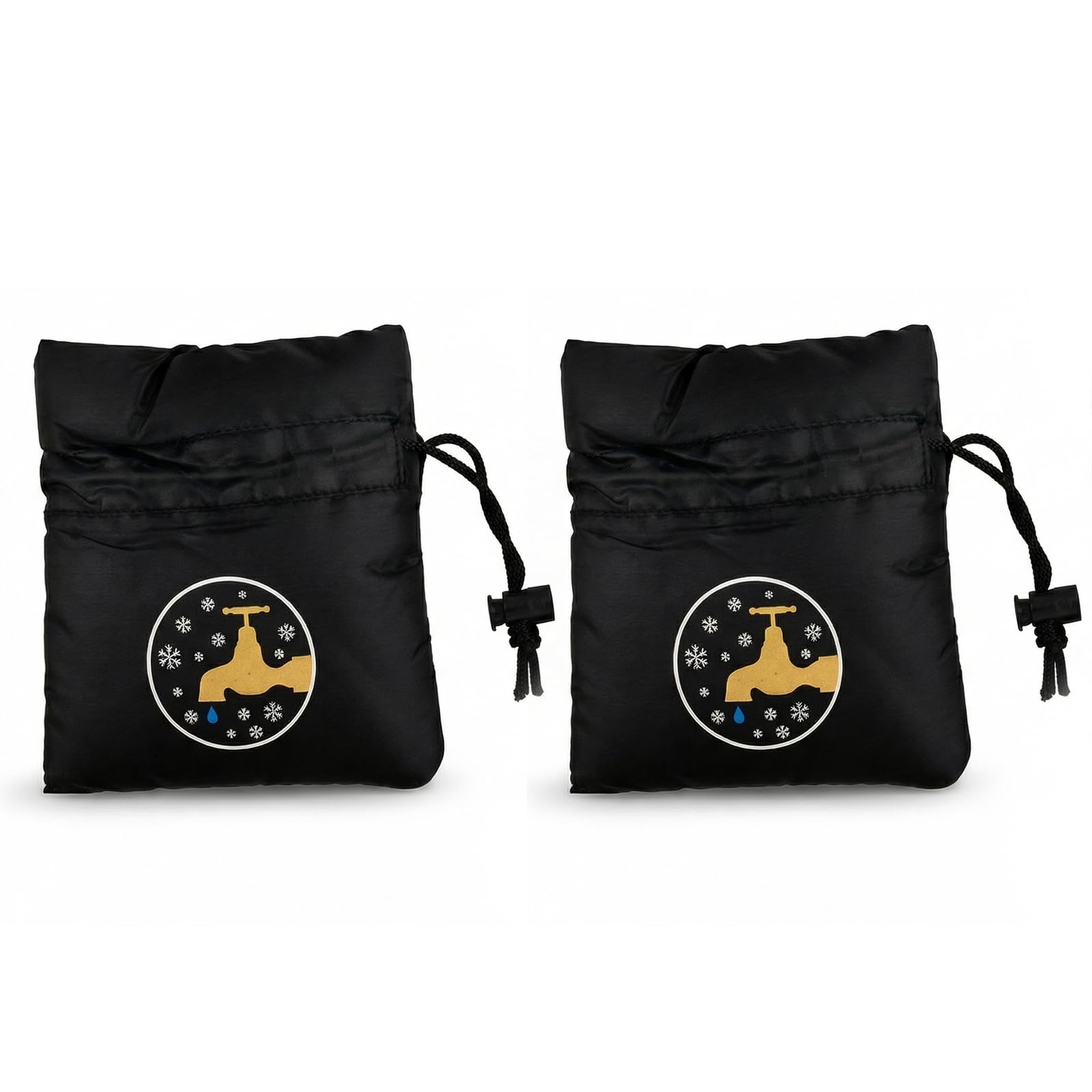 Fooyee Black Outside Tap Covers For Winter, Large Garden Faucet Jacket, Thickened Insulated Protects Outdoor Tap Cover From Freezing Bursting, Waterproof And Insulation Protector For Outside