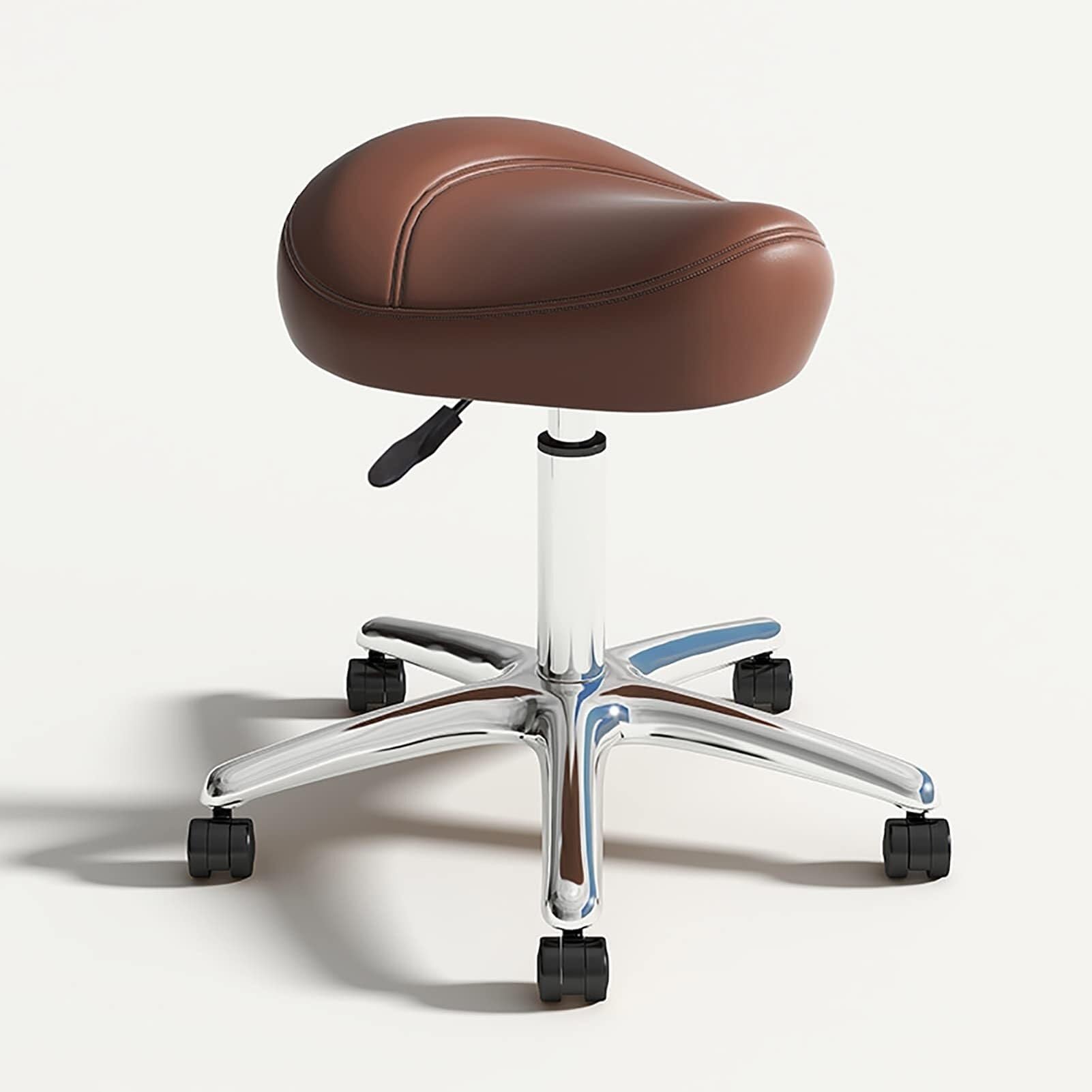 Silla de montar, taburete de silla de montar giratorio con ruedas y altura ajustable, taburete ergonómico resistente for laboratorio, clínica, dentista, salón, masajes, oficina y cocina del hogar(C)
