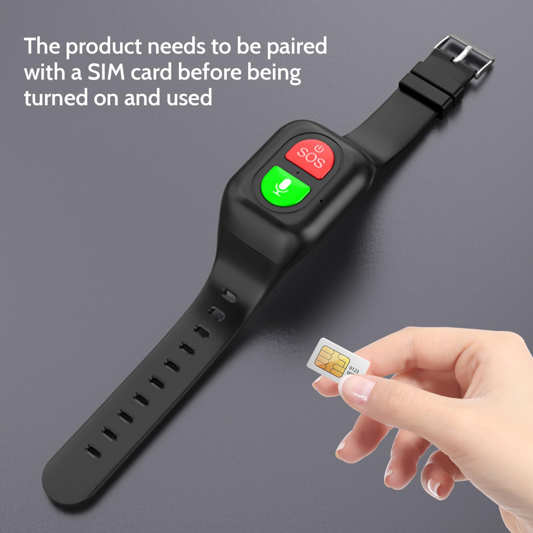 Bracelet SOS avec Suivi GPS, localisation, Appel d'urgence, de Fitness, Montre pour Personnes âgées et Enfants,