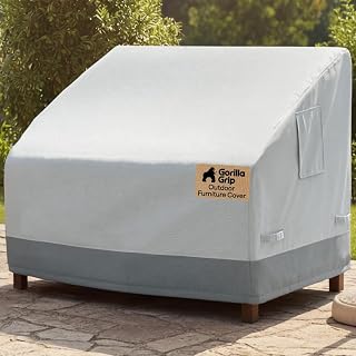GORILLA GRIP Waterproof Medium Outdoor Patio Chair Cover, 36 Inch, Silver