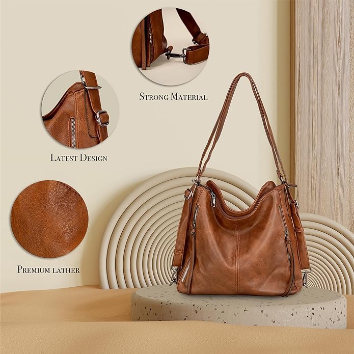 Image of Womanix Tote Handbag for Women, Girls Stylish Fashion Faux Leather Tote Shoulder Bag Classic Solid Color Shoulder Tote Bag Ladies Purse - Daily, Office Use Hobo Bags
