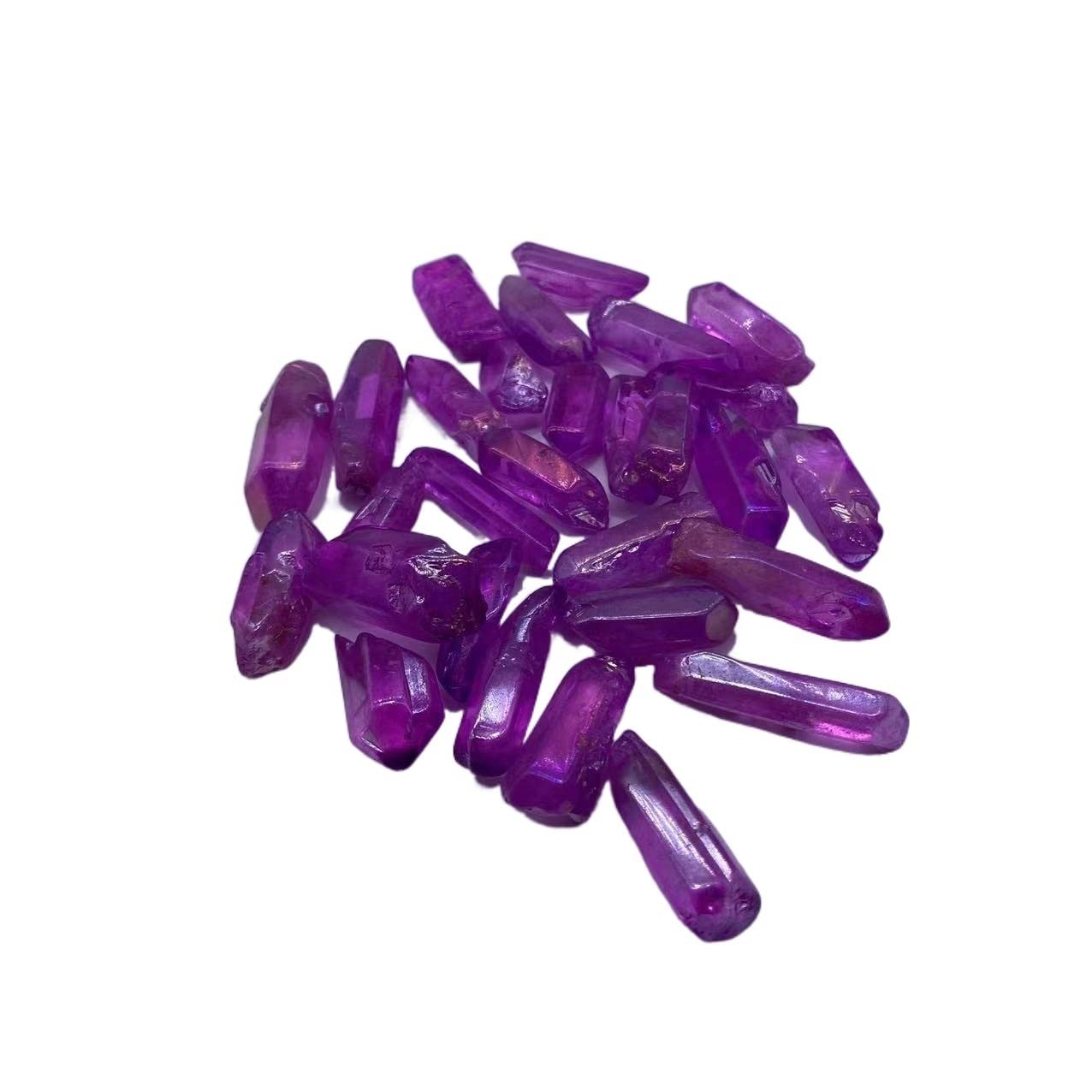 AUOQKQUT Titanium Purple Aura Quartz Crystal Cluster Ornaments (Size : 100g)