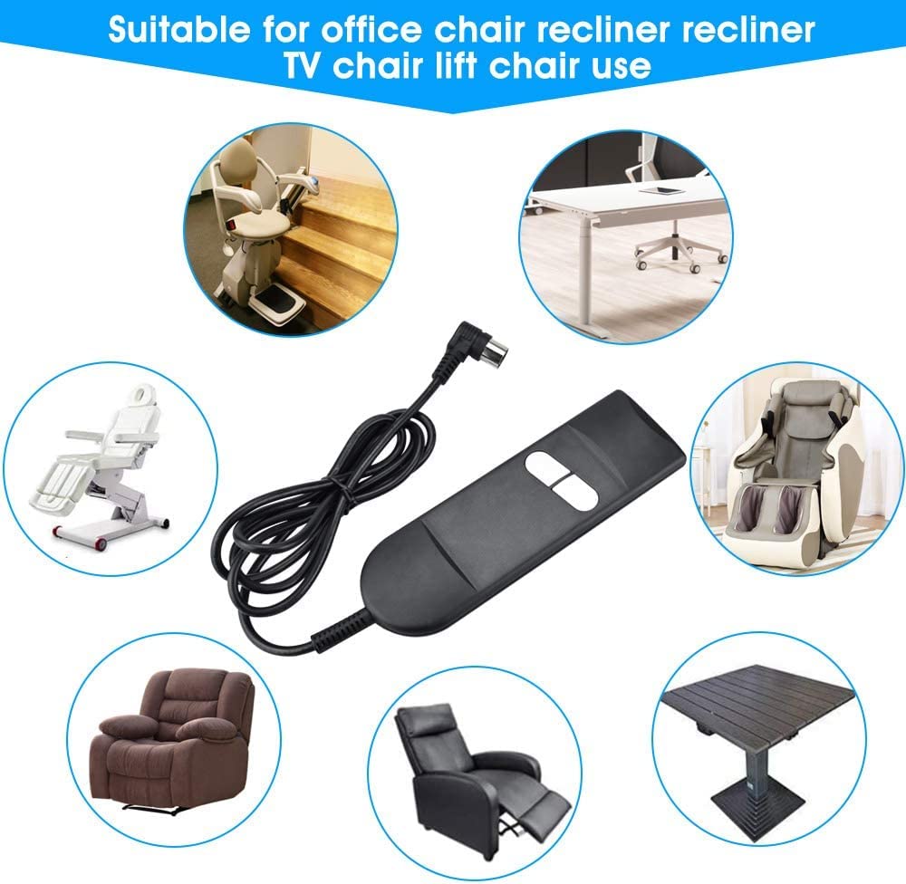 Controlador Reclinable Eléctrico, Multifunción, 2 Botones, 5 Pines, Interruptor Reclinable Eléctrico, Controlador De Mano para Sillas Elevadoras, Sofá, Silla De Masaje